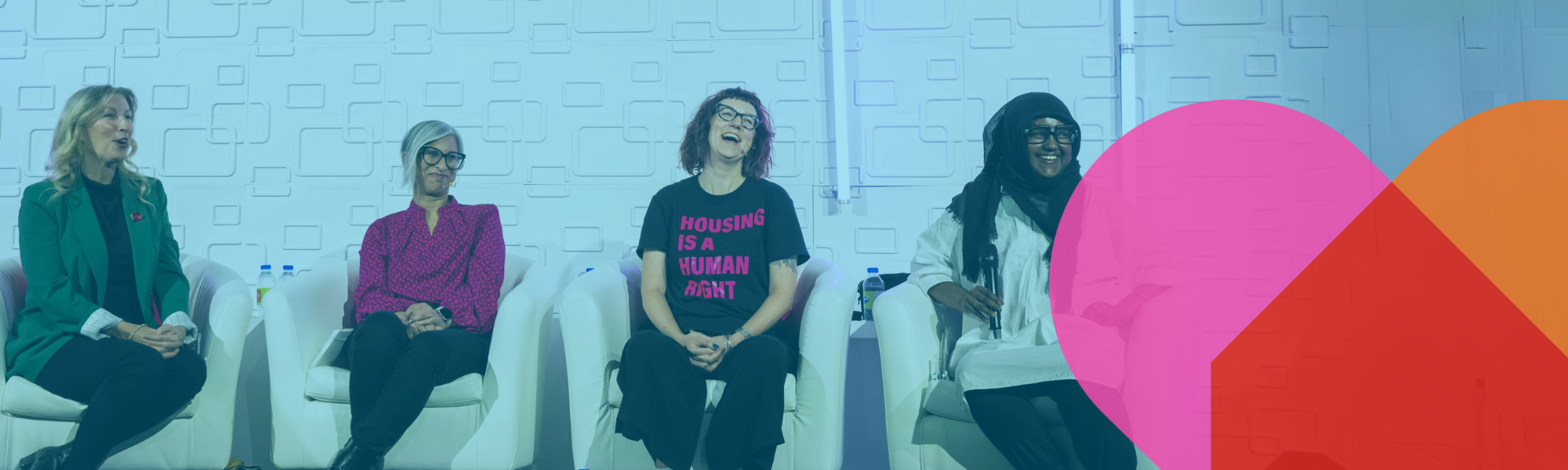 Suzanne Le, Ainsley Chapman, Rebecca Roy, and Manal Sayid speaking at the 2024 ONPHA Conference stage