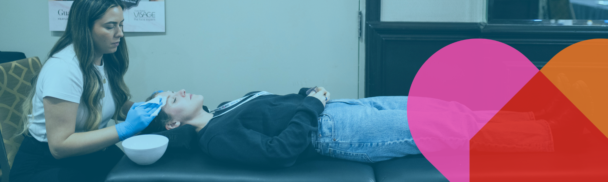 A delegate receving a facial at the 2024 ONPHA wellness fair